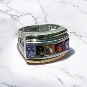 Anillo Multicolor - Plata 925 y Oro 18K