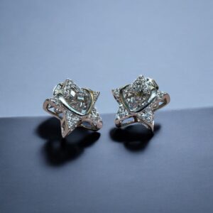 Aros Estrella - Plata 925 y Cubic Blanco