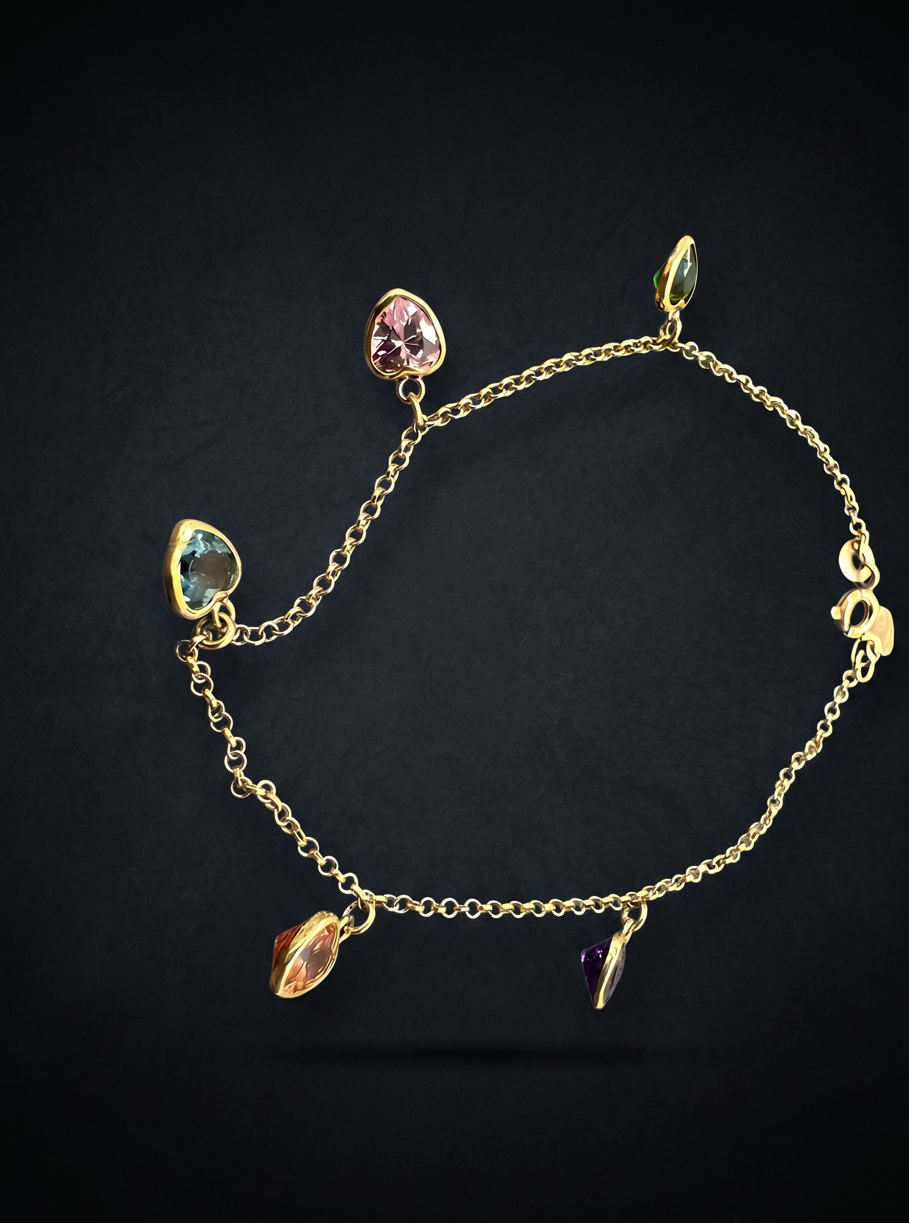 Pulsera Oro 18K con Piedras Cubic