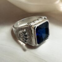 Anillo c/ Piedra Cubic Azul – Plata 925
