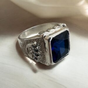Anillo c/ Piedra Cubic Azul – Plata 925