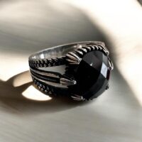 Anillo c/ Piedra Cubic Negro – Plata 925