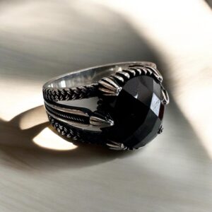 Anillo c/ Piedra Cubic Negro – Plata 925