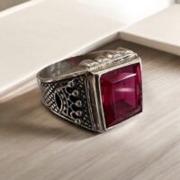 IMG_9016 Anillo c/ Piedra Cubic Rojo – Plata 925