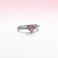Anillo Corazon Rosa - Plata 925