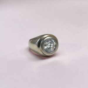 Anillo Solitario Grande - Plata 925