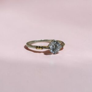 Anillo Solitario - Plata y Oro