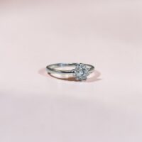 Anillo Solitario Flor - Plata 925