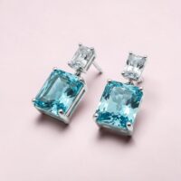 Aros Cristales - Plata Italiana