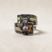 Anillo Piedra Rosa - Plata y Oro