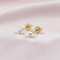 Aros Perlas - Oro 18K