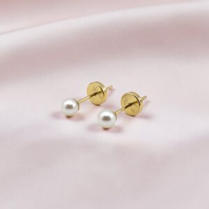 Aros Perlas - Oro 18K