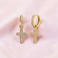 Aro Argolla Cruz - Oro 18K