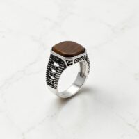 Anillo Piedra Marrón - Plata 925