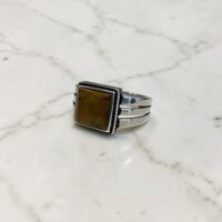 Anillo Piedra Marrón - Plata 925
