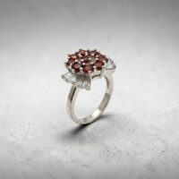 Anillo c/Cubic Rojo - Plata 925