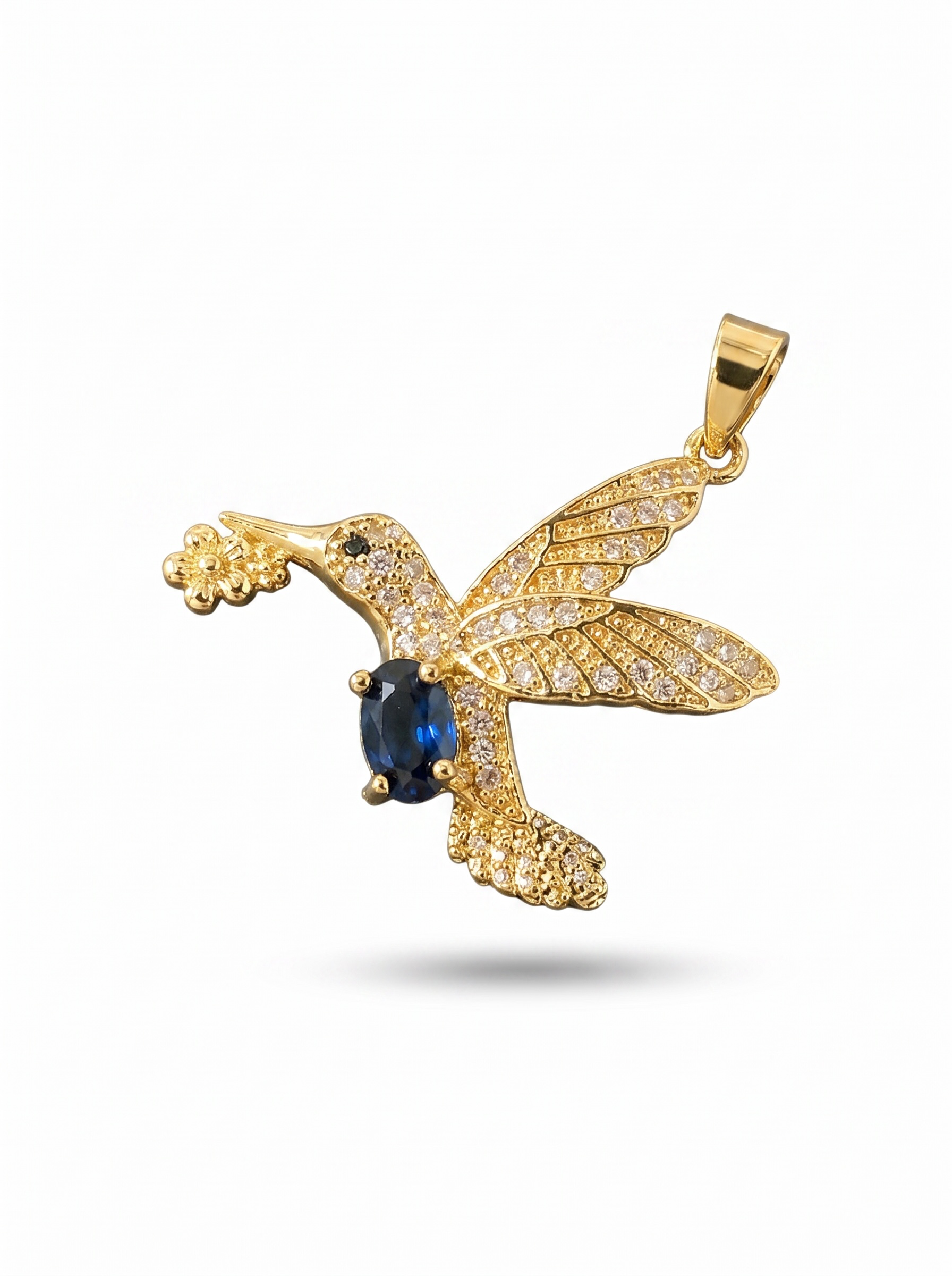 Dije Colibri Azul - Acero