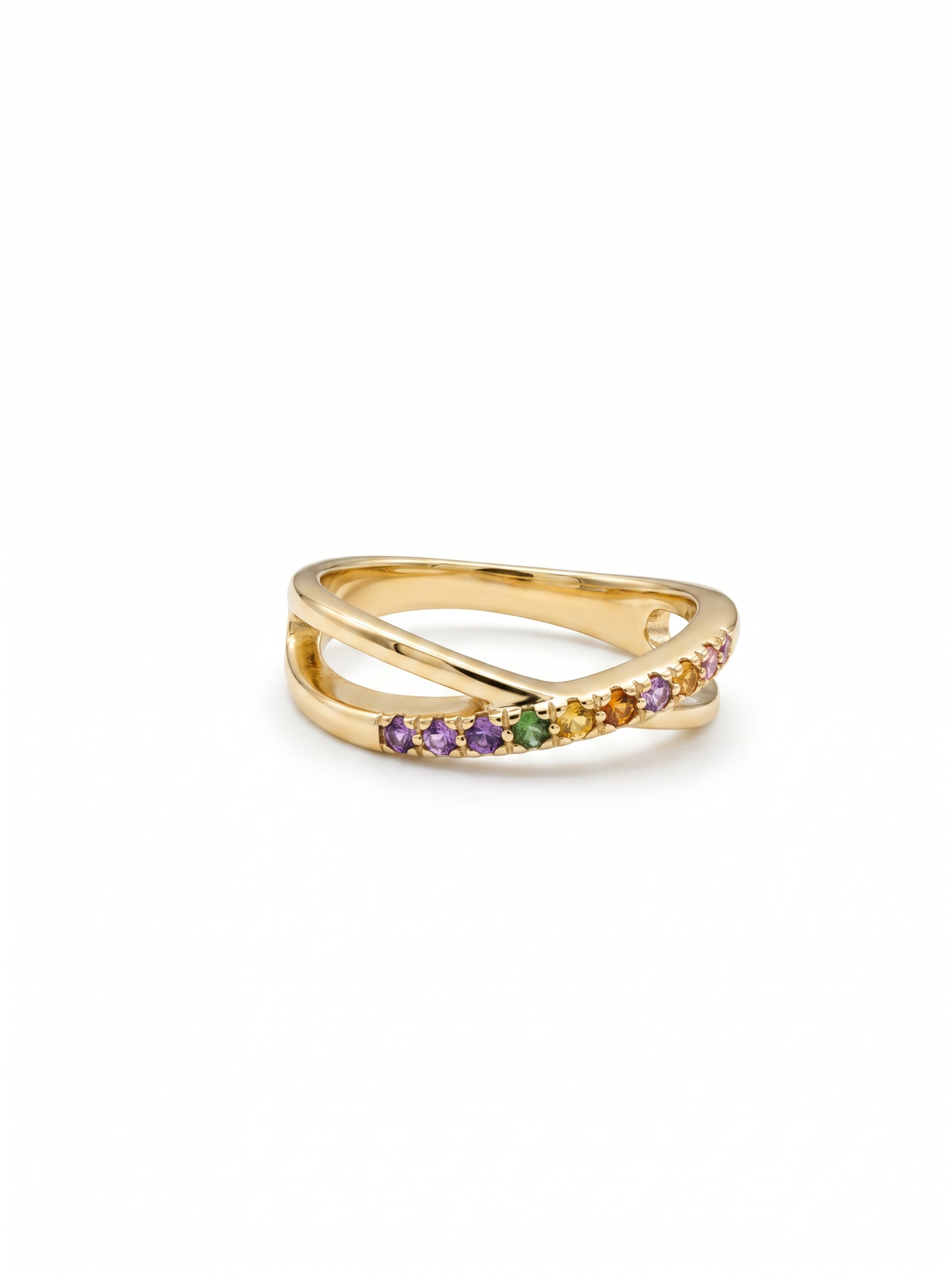 Anillo c/Cubic - Acero Dorado