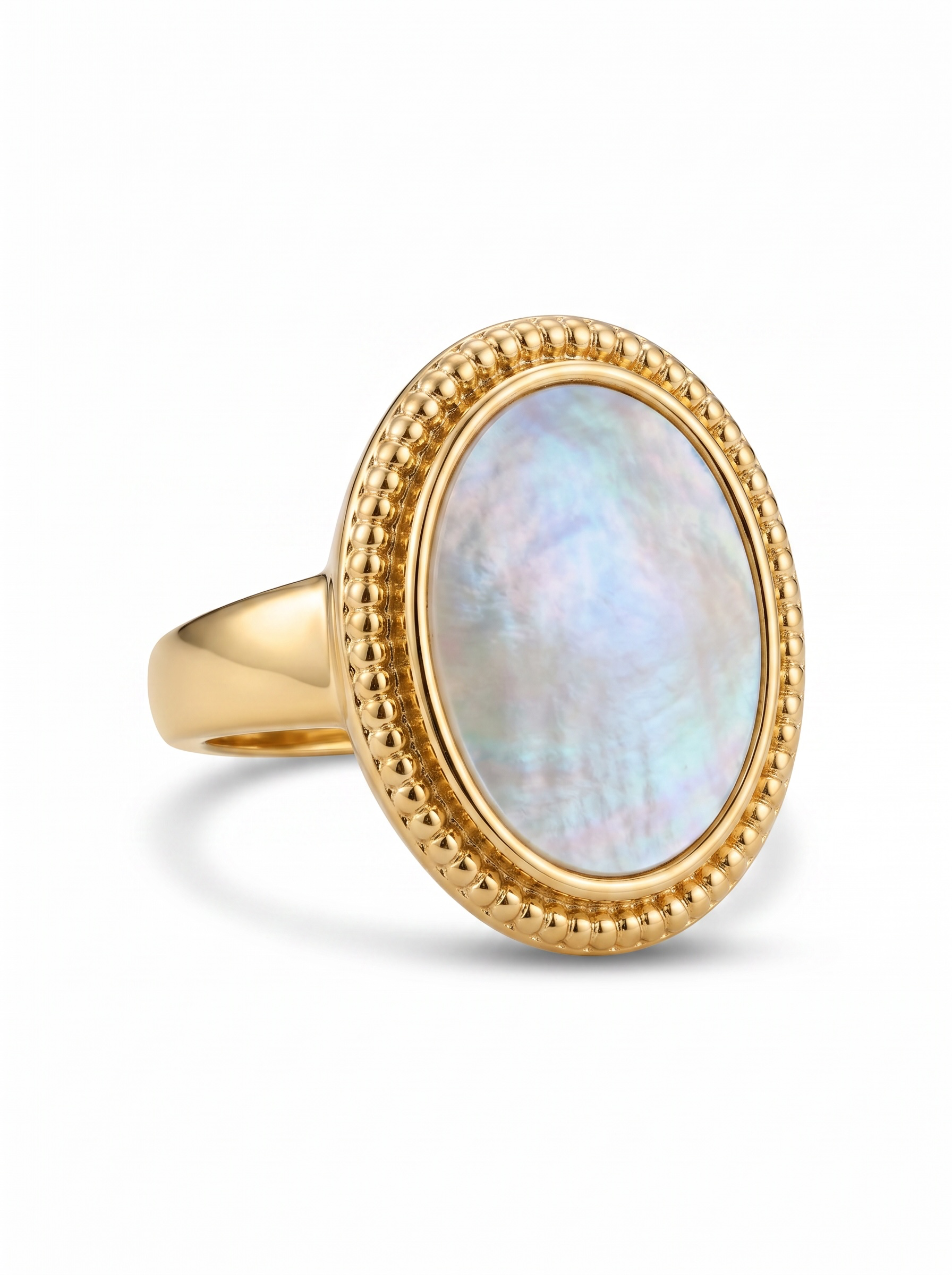 Anillo Oval - Acero Dorado