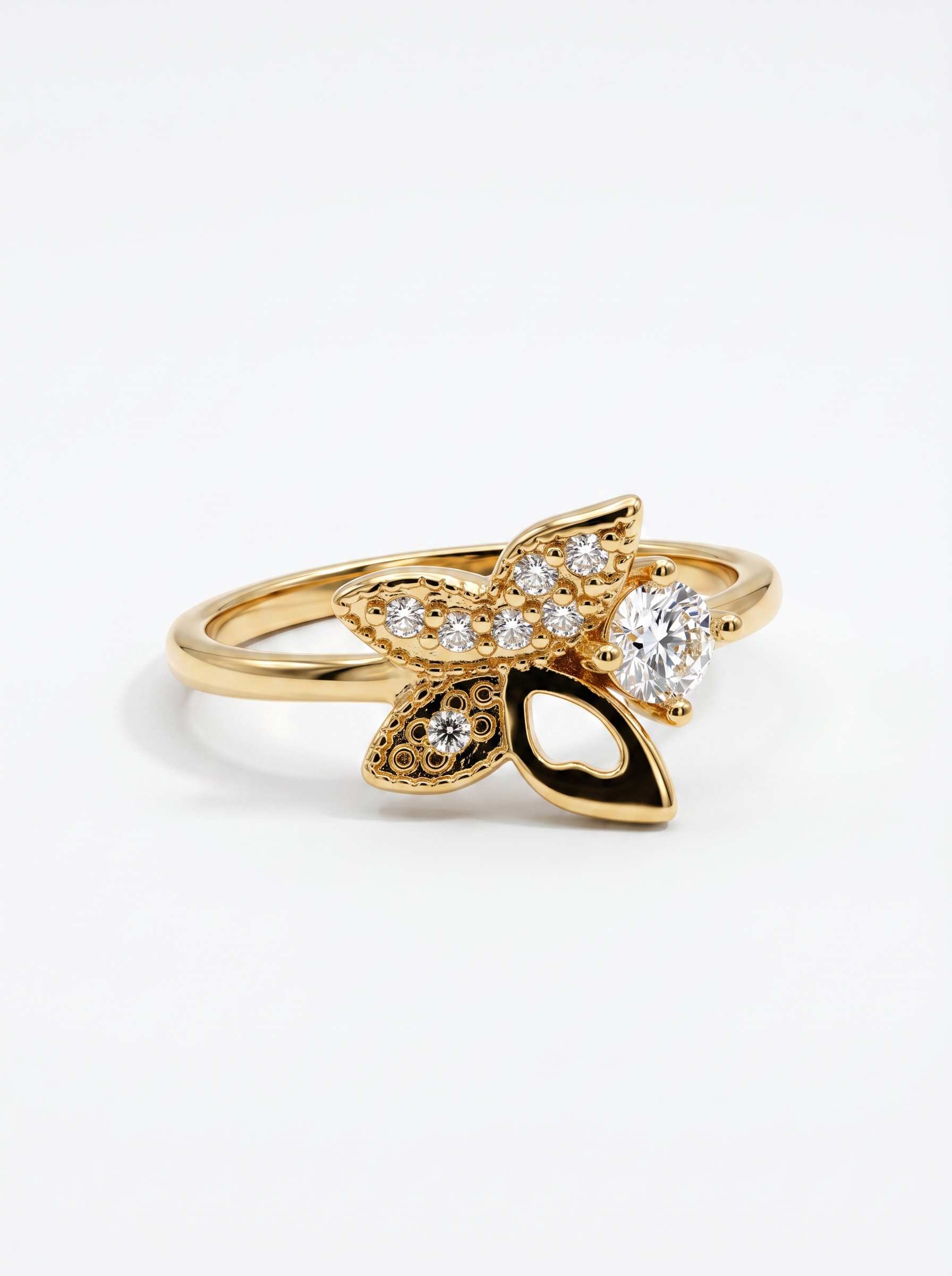 Anillo Mariposa - Acero Dorado