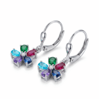 Aros Flor Cubic - Plata 925