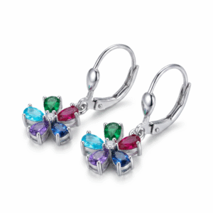 Aros Flor Cubic - Plata 925