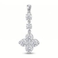 Dije Flor - Plata 925 y Cubic