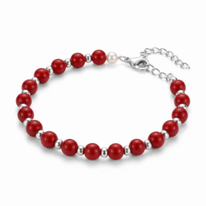 IMG_9045 Pulsera Bolitas Rojas - Acero