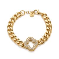 Pulsera Centro Piedras - Acero Dorado